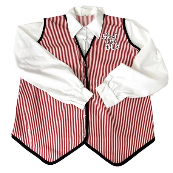 la mendola lost in the 50's Red White Stripe Top - Picture 3 of 8